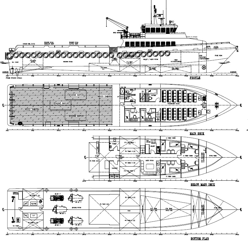 40.5m Fast Crew Boat - Classification: Bureau Veritas (BV). Main ...
