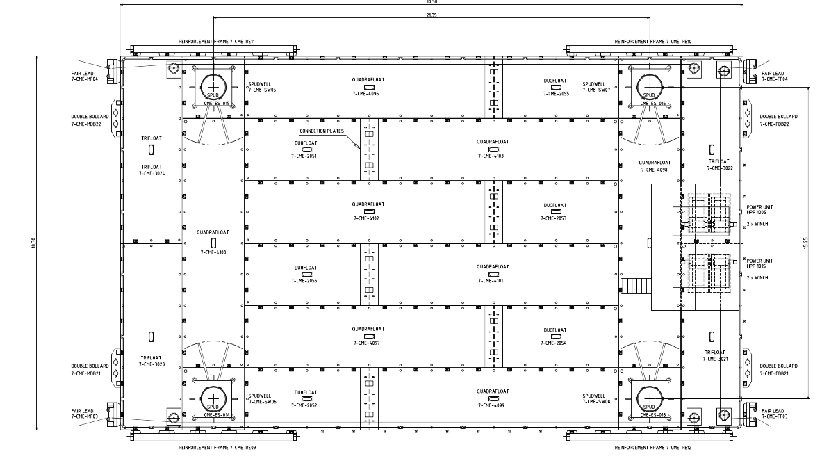 Jack-up Combifloat C7 - Allowable deck load: up to approx. 400 ton ...